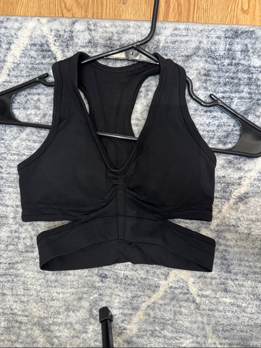 Alphalete Women’s Stratus Bra- Black Cutout Racerback Bralette - Women Intimates